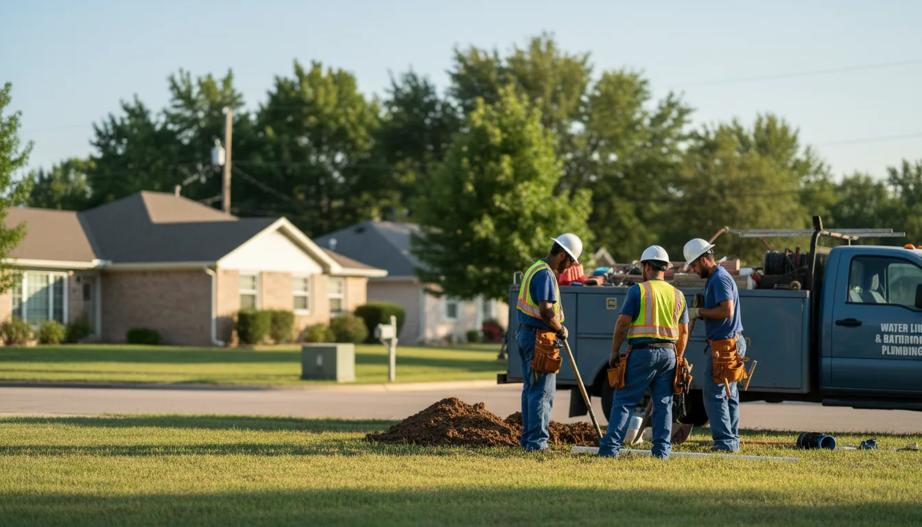 Residential water line and bathroom plumbing service in Montour, IA